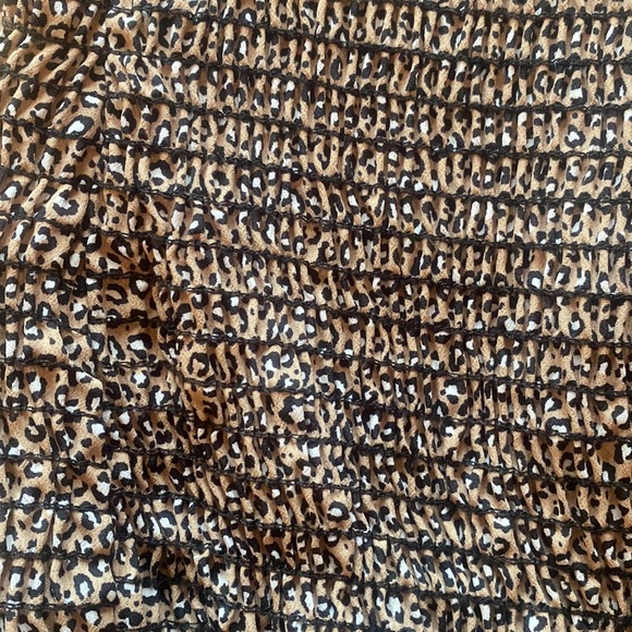 Black/tan leopard print fitted dress size M - Picture 2 of 5